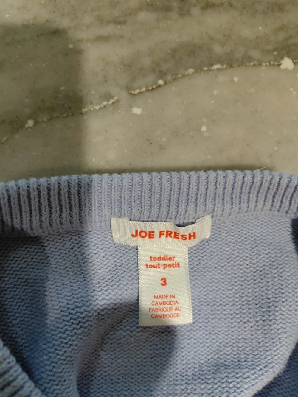 ⭐️ 3/$25 Joe Fresh Bunny Knit and Denim Dress Size 3T - Picture 3 of 4